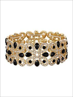 Crystal Wedding Knot Tear Drop Stretch Bracelet